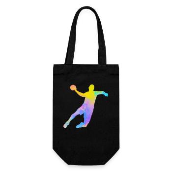 Handball Joueur de Hand Coloré Papa Handballeur  - Sac à bouteille - noir - Devant