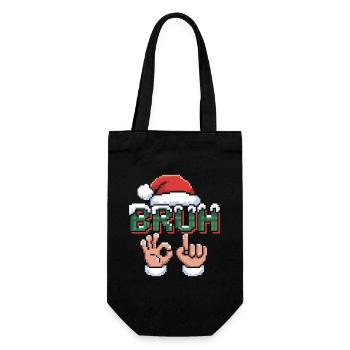 Santa 67 Bruh Christmas Meme - Gift Bag for Bottles - black - Front