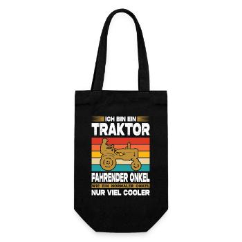 Landwirt Geschenke Landwirtschaft Traktor Bauer - Geschenkbeutel für Flaschen - Schwarz - Vorne