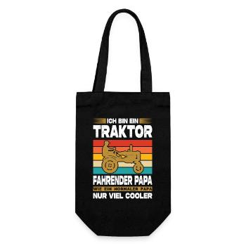 Landwirt Geschenke Landwirtschaft Traktor Bauer - Geschenkbeutel für Flaschen - Schwarz - Vorne