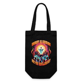 Christ Is Coming Are You Swallowing? Unwearable - Gift Bag for Bottles - black - Front