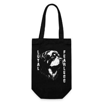 Rottweiler Loyal Black and White - Geschenkbeutel für Flaschen - Schwarz - Vorne