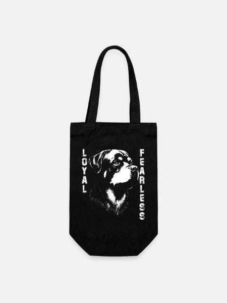 Loyal Rottweiler Dog - Gift Bag for Bottles - black
