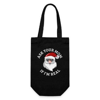 Demande à ta mère si je suis le vrai Père Noël - Sac à bouteille - noir - Devant