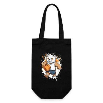 Bär Basketball Kraft - Geschenkbeutel für Flaschen - Schwarz - Vorne