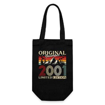 24th Birthday Original December Volume 2001 - Gift Bag for Bottles - black - Front