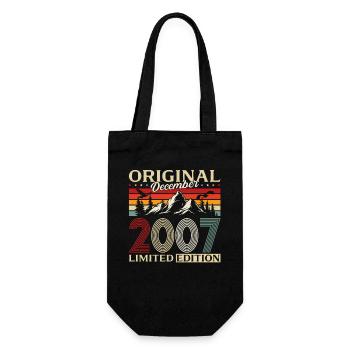 18. Geburtstag Original Dezember Jahrgang 2007 - Geschenkbeutel für Flaschen - Schwarz - Vorne