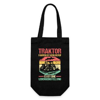 Tractor Farmer Farmer Tractor Driver Tractor - Gift Bag for Bottles - black - Front