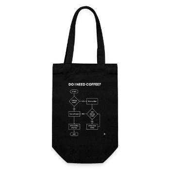Brauche ich ein Kaffee-Flussdiagramm – Always Yes Gift - Geschenkbeutel für Flaschen - Schwarz - Vorne