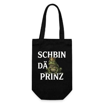 SCHBIN DÄ PRINZ – Karneval Kostüm Ersatz - Geschenkbeutel für Flaschen - Schwarz - Vorne