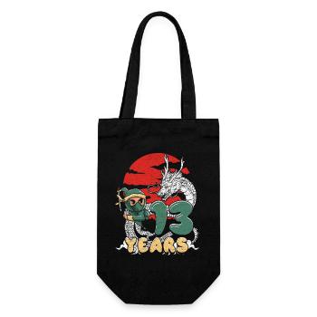 Ninja Drache Jubiläum - Geschenkbeutel für Flaschen - Schwarz - Vorne