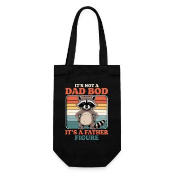 Raccoon Father Figure Retro Tee - Gift Bag for Bottles - black - Front