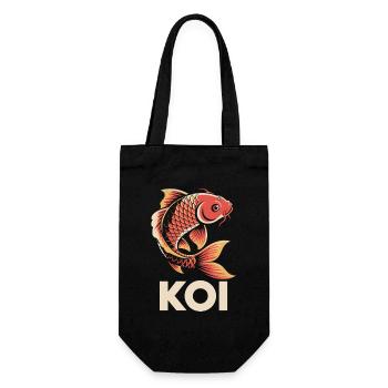 Koi-Karpfenfisch - Geschenkbeutel für Flaschen - Schwarz - Vorne