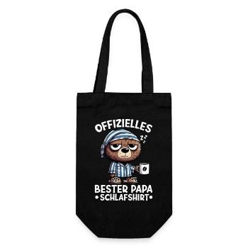 Offizielles Bester Papa Schlafshirt Bär - Geschenkbeutel für Flaschen - Schwarz - Vorne