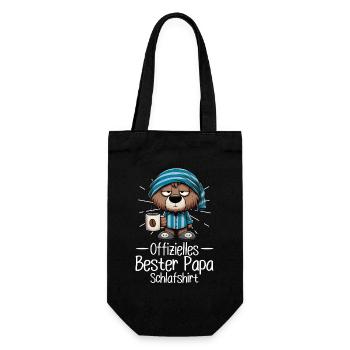 Offizielles Bester Papa Schlafshirt Bär - Geschenkbeutel für Flaschen - Schwarz - Vorne