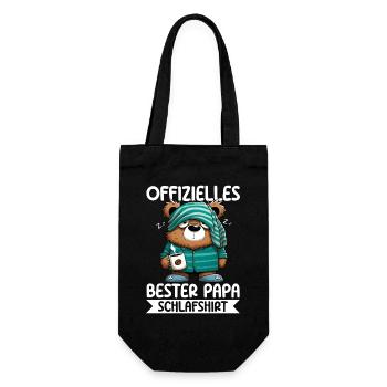 Offizielles Bester Papa Schlafshirt Bär - Geschenkbeutel für Flaschen - Schwarz - Vorne