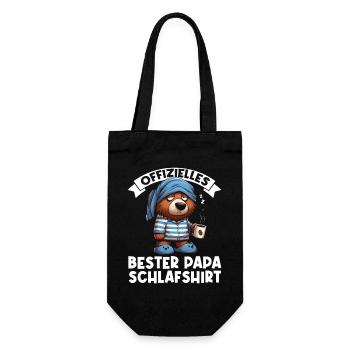 Offizielles Bester Papa Schlafshirt Bär - Geschenkbeutel für Flaschen - Schwarz - Vorne
