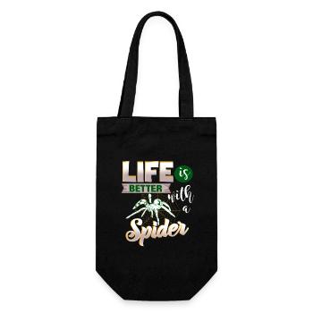 Life is better with a Spider - for spider fans - Gift Bag for Bottles - black - Front