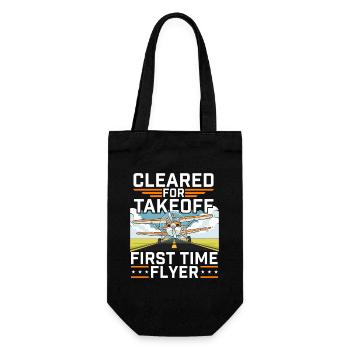 Cleared For Takeoff First Time Flyer Pilot  - Gift Bag for Bottles - black - Front