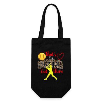 Das ist meine Schwester da draußen, stolze Softball-Familie - Geschenkbeutel für Flaschen - Schwarz - Vorne