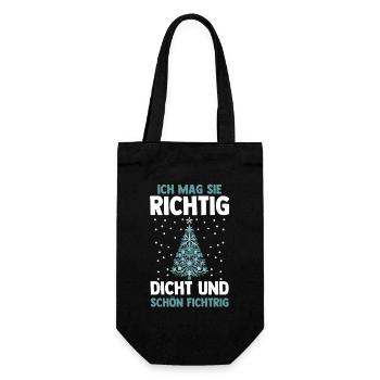 Weihnachtsmann Fichten Weihnachtsbaum Weihnachten - Geschenkbeutel für Flaschen - Schwarz - Vorne