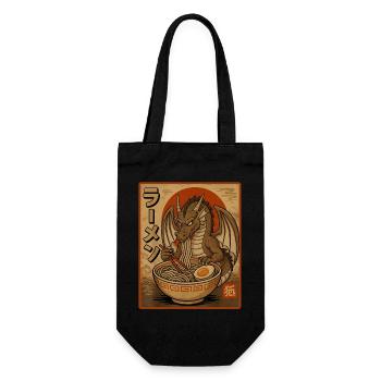 Retro Dragon Ramen Design - Gift Bag for Bottles - black - Front