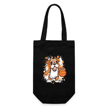 Basketball bulldog in sprint - Gift Bag for Bottles - black - Front