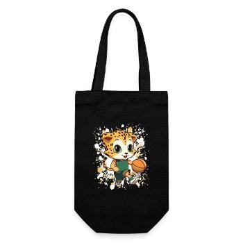 Basketball kitten in the green - Gift Bag for Bottles - black - Front