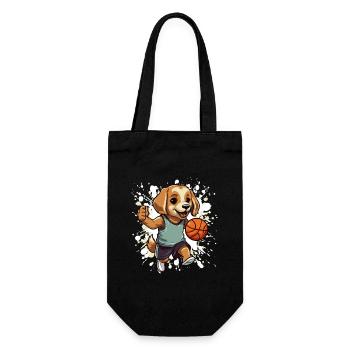 Basketball dog in the game - Gift Bag for Bottles - black - Front