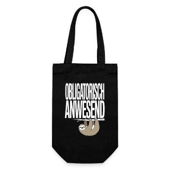 Mandatory Present Sloth Telco Meeting Office - Gift Bag for Bottles - black - Front