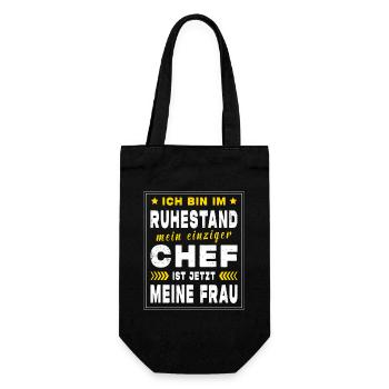 Rentner Ruhestand Geschenkidee - Geschenkbeutel für Flaschen - Schwarz - Vorne