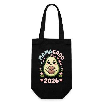 Mama 2026 Baby Schwanger  - Geschenkbeutel für Flaschen - Schwarz - Vorne