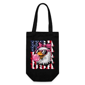 USA Eagle With Sunglasses Bubblegum Pink - Gift Bag for Bottles - black - Front