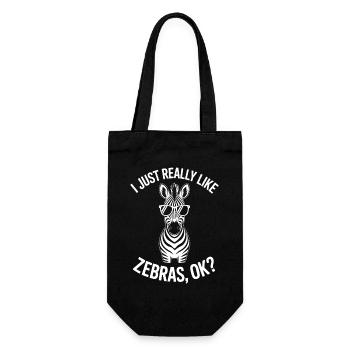 Zebra Spruch Lustiges Zebra Geschenk - Geschenkbeutel für Flaschen - Schwarz - Vorne