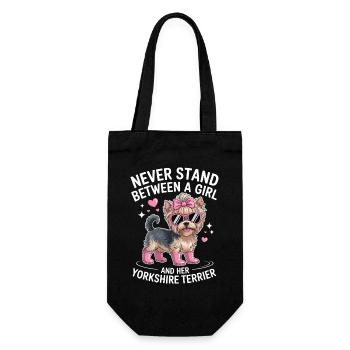 Yorkshire Terrier Witz Yorkshire Terrier Geschenk - Geschenkbeutel für Flaschen - Schwarz - Vorne