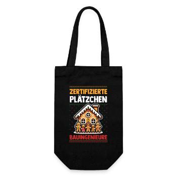 Weihnachtsmann Lebkuchenhaus Weihnachten - Geschenkbeutel für Flaschen - Schwarz - Vorne