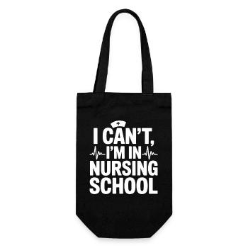 I can't I'm in nursing school - Gift Bag for Bottles - black - Front