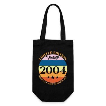Geburtstagsgeschenk 2004 - Geschenkbeutel für Flaschen - Schwarz - Vorne