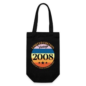 2008 Anniversaire Vintage Cadeau d'Anniversaire - Sac à bouteille - noir - Devant