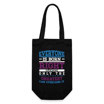 Everyone Is Born Right Handed Funny Lefty Tee Art - Geschenkbeutel für Flaschen - Schwarz - Vorne