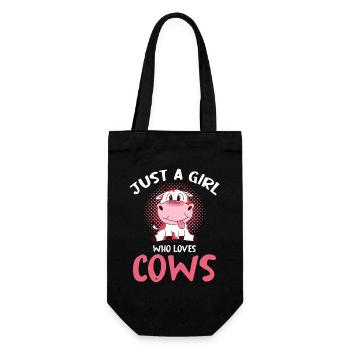 Only one girl loves cows - Gift Bag for Bottles - black - Front