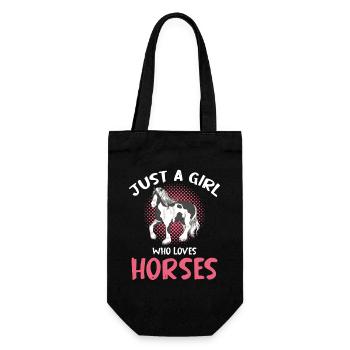 Motif La fille aime les chevaux - Sac à bouteille - noir - Devant
