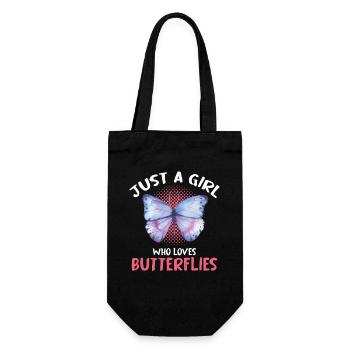 Une seule fille aime les papillons - Sac à bouteille - noir - Devant