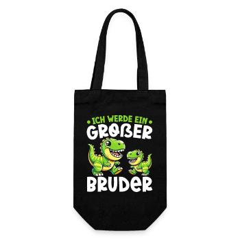 Big Brother Dinosaur Dino Sibling Motif - Gift Bag for Bottles - black - Front