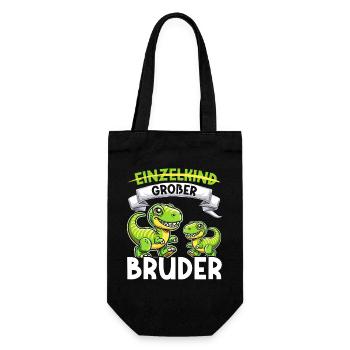 Big Brother Dinosaur Dino Sibling Motif - Gift Bag for Bottles - black - Front