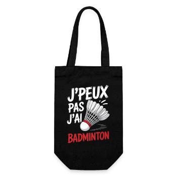 I can't, I have badminton. - Gift Bag for Bottles - black - Front