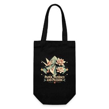 Origami Paper Patience And Passion - Gift Bag for Bottles - black - Front