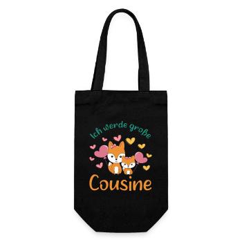 Soon big cousin 2026 Foxes become big cousin - Gift Bag for Bottles - black - Front