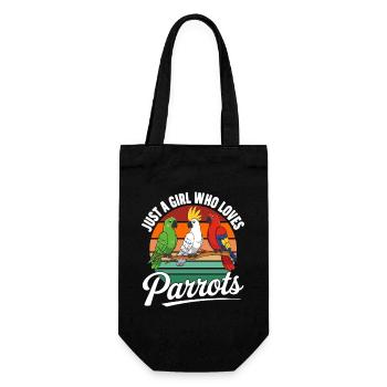 Retro Papageien Tropische Vögel Vintage  - Geschenkbeutel für Flaschen - Schwarz - Vorne