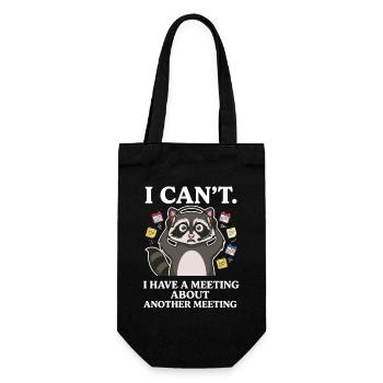 Funny Work Meeting Stressed Raccoon Home Office - Gift Bag for Bottles - black - Front